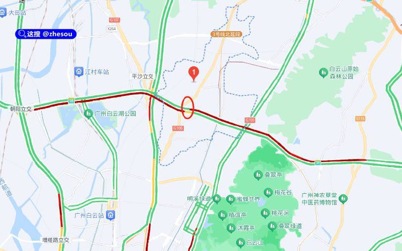 #货车起火 #广州华南广州华南快速三期西行鹤龙路段有一台货车起火